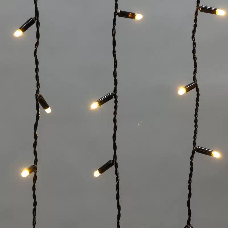 Гирлянда светодиодная Бахрома (Айсикл), 4,8х0,6м, 176 LED ТЕПЛЫЙ БЕЛЫЙ, черный ПВХ, IP65, эффект мерцания, 230В NEON-NIGHT (нужен шнур питания 303-500) в Самаре