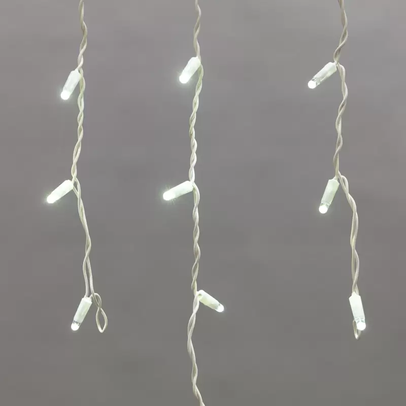 Гирлянда светодиодная Бахрома (Айсикл), 2,4х0,6м, 76 LED БЕЛЫЙ, белый ПВХ, IP65, постоянное свечение, 230В NEON-NIGHT (нужен шнур питания 303-500-1) в Самаре