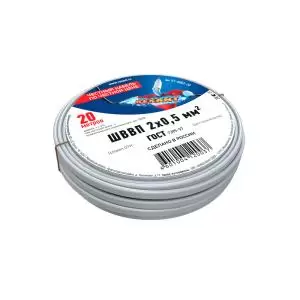 Провод ШВВП 2х0,5мм², длина 20 метров, ГОСТ 7399-97 REXANT