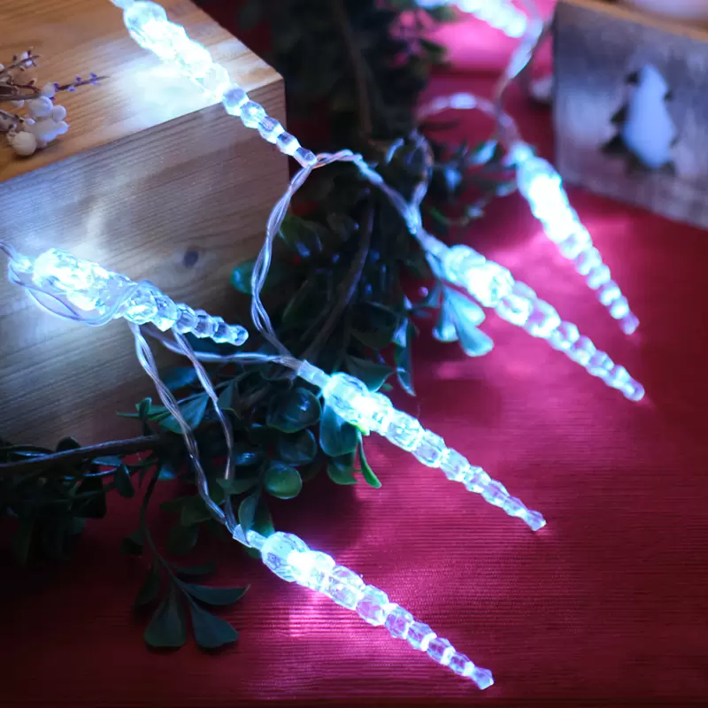 Гирлянда светодиодная Сосульки 1,5 м, 10 LED, прозрачный ПВХ, цвет свечения белый, 2 х АА (батарейки не в комплекте) NEON-NIGHT в Самаре