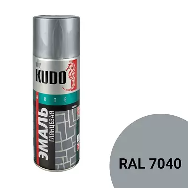 Аэрозольная алкидная краска Kudo KU-1018, 520 мл, серая