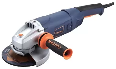 MAX-PRO Шлифмашина Угловая 2000Вт; 8500об/мин; Быстрозажимной Кожух 180мм; 4,3кг; Антивибрационная Ручка; Дополнительные щетки; Резиновый Кабель; Плав (MPAG2000/180QG)