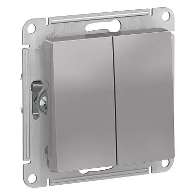Переключатель 10А 2кл с/у алюминий AtlasDesign Schneider Electric (1/20)