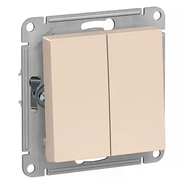 AtlasDesign 2-клавишный ВЫКЛЮЧАТЕЛЬ, сх.5, 10АХ, механизм, БЕЖЕВЫЙ