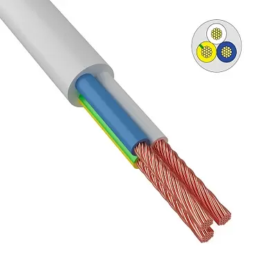 Провод ПВС 3x1,5мм², 150м белый ГОСТ (ККЗ)