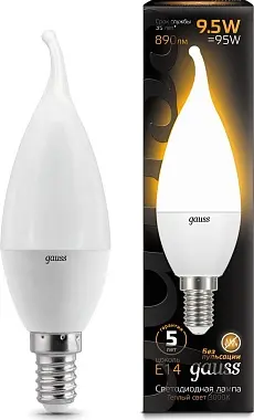 Лампа Gauss LED Свеча на ветру E14 9.5W 890lm 3000K