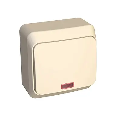 Выключатель 10А 1кл с подсв о/у крем IP20 Этюд Schneider Electric (1/25/200)