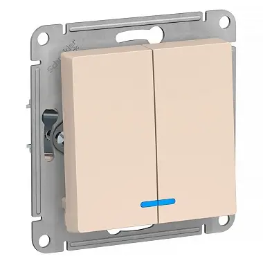 Выключатель 10А 2кл с/у бежевый AtlasDesign Schneider Electric (1/20)